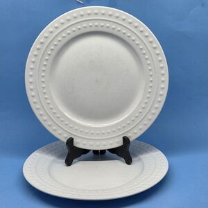 Mikasa Gourmet Basics Dots Solid White Dinner Plates  Set Of 2 Discontinued